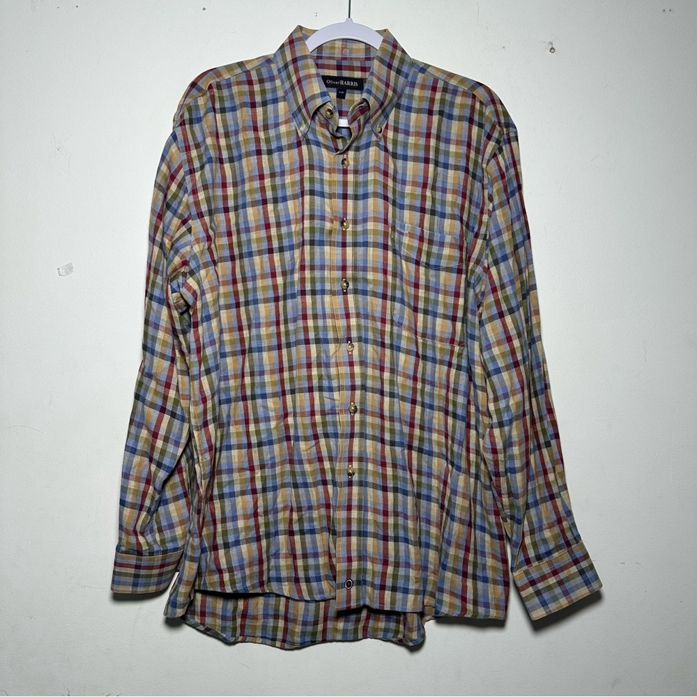 Oliver Harris Multicolor Plaid Button-Down Shirt‎ Large